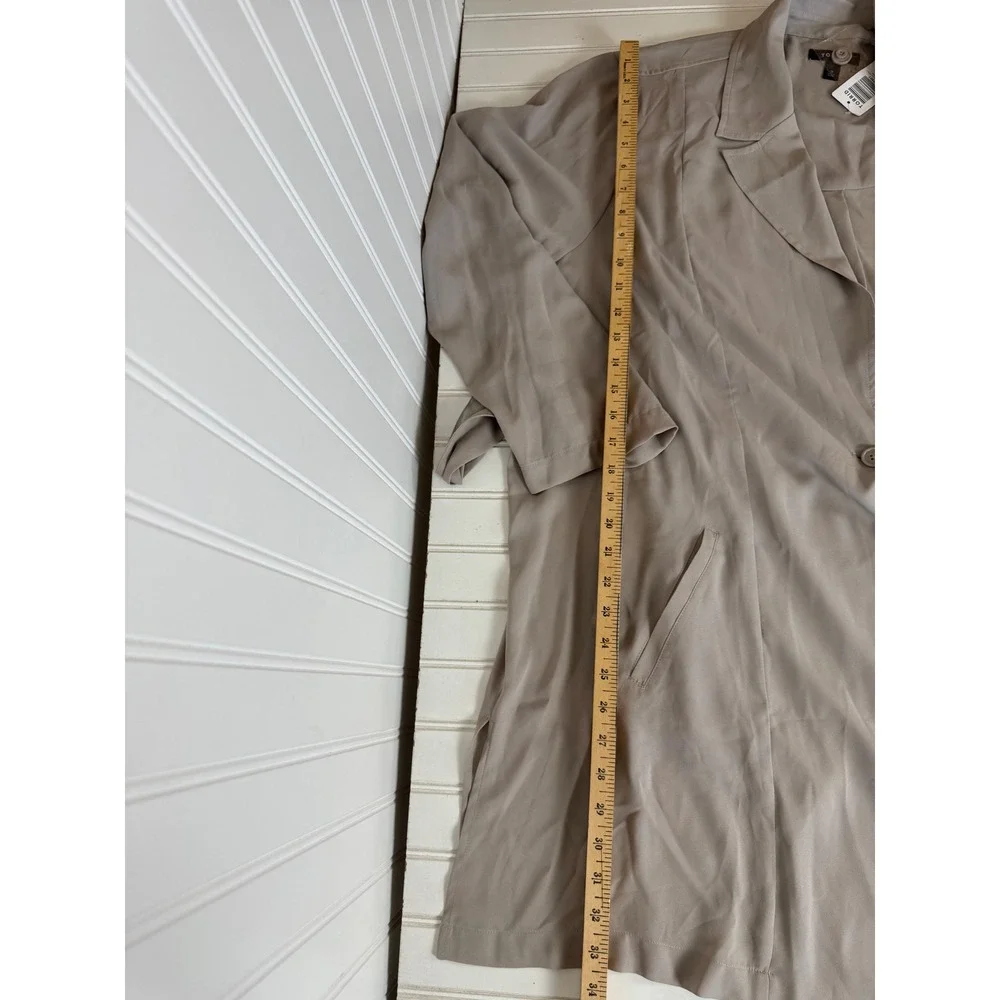Torrid Trench Jacket Taupe Drape Front Roll Sleeve 3X 22-24 FLAW nwt Classic